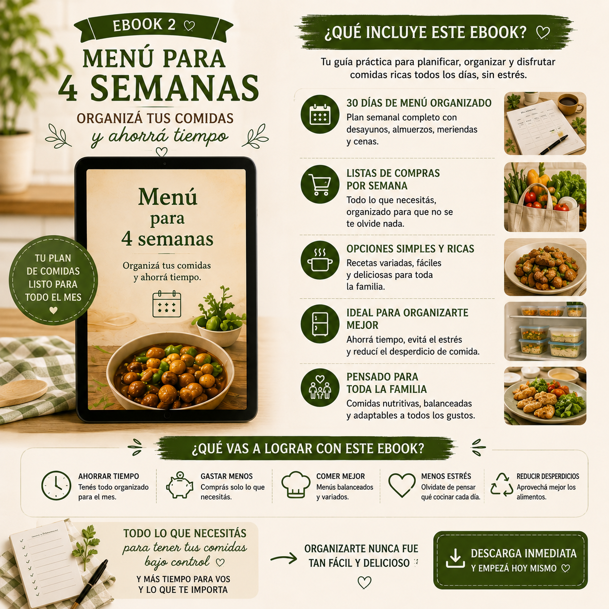 🍽️ PACK 30 DÍAS DE COMIDAS RESUELTAS