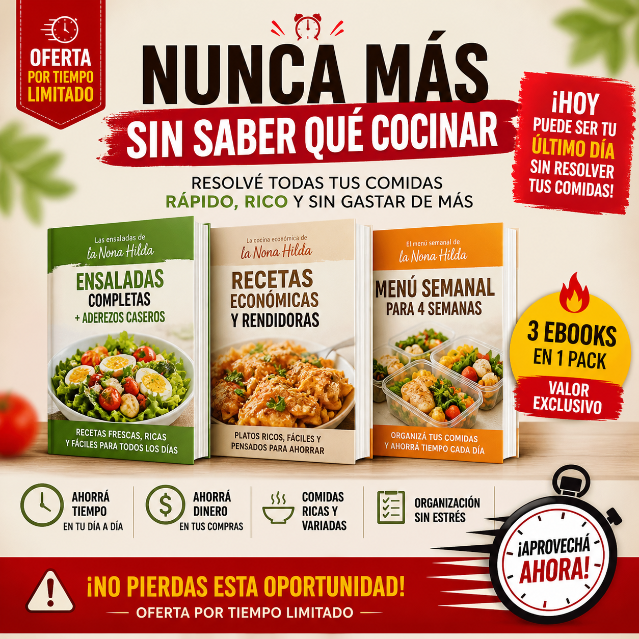 PACK - Nunca más sin saber qué cocinar 🔥