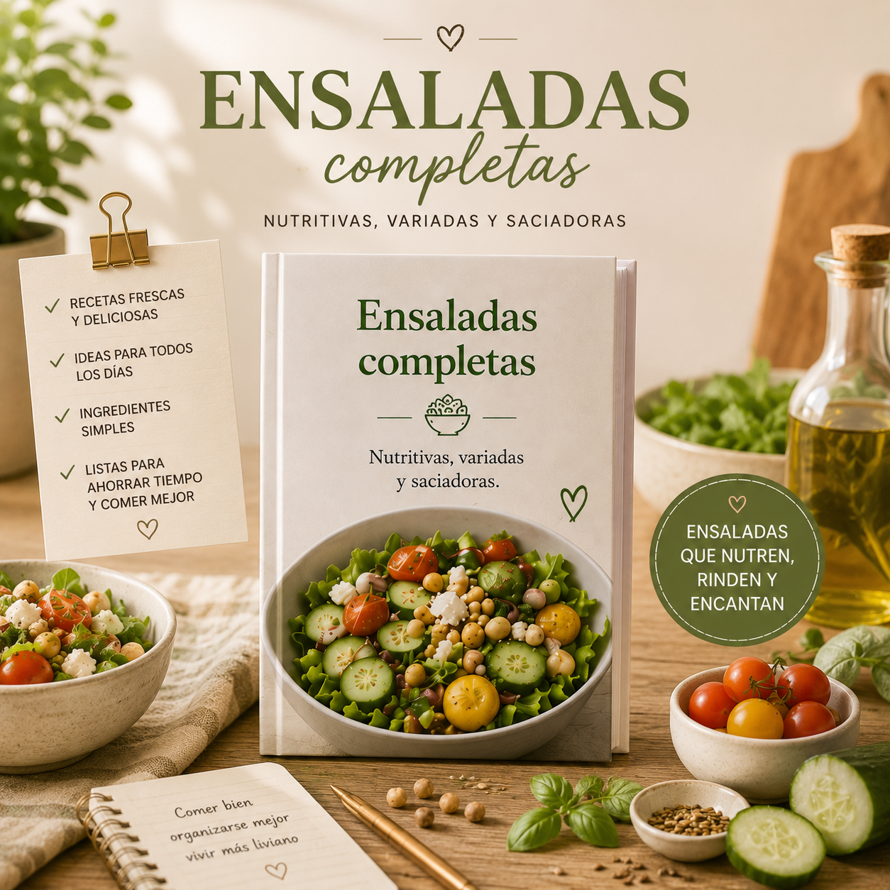Las mejores ensaladas - variadas, nutritivas y saciadoras.